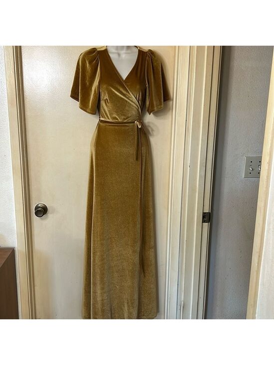 Baltic Born Dresses & Skirts - Baltic Born bronze velvet wraparound maxi dress size S